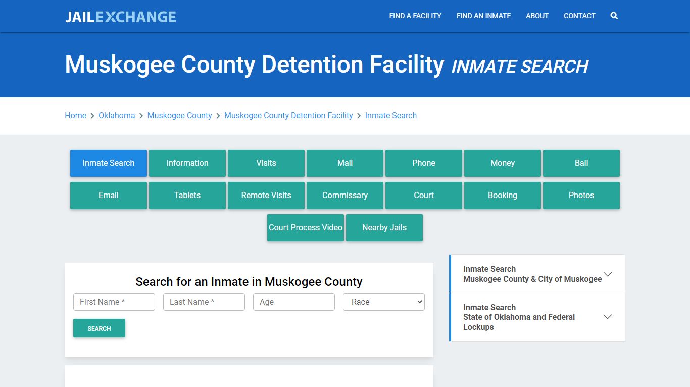 Muskogee County Detention Facility Inmate Search - Jail Exchange