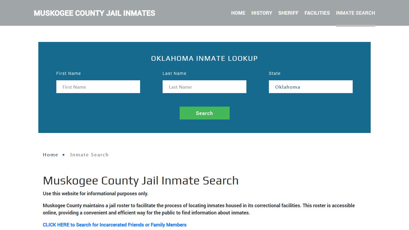 Muskogee County, OK Detainee Lookup